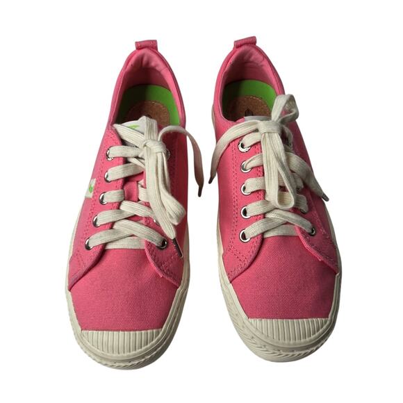 Cariuma OCA Pink Lemonade Canvas Sneaker Cap Toe Shoes SZ 8.5 Preppy - Picture 3 of 10